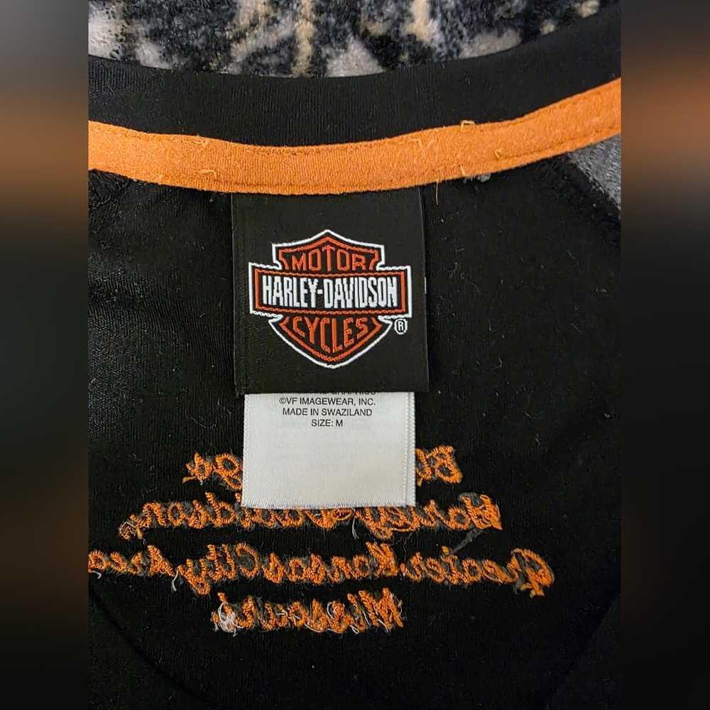 Harley-Davidson Black & Gray Raglan Tee with Copper Logo - Picture 8 of 10
